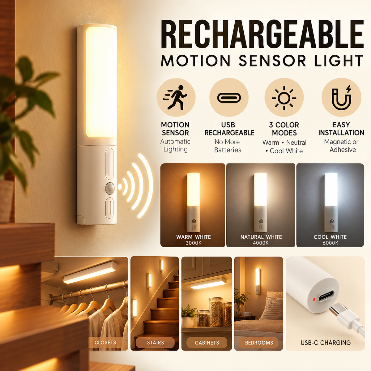 Rechargeable Motion Sensor Light